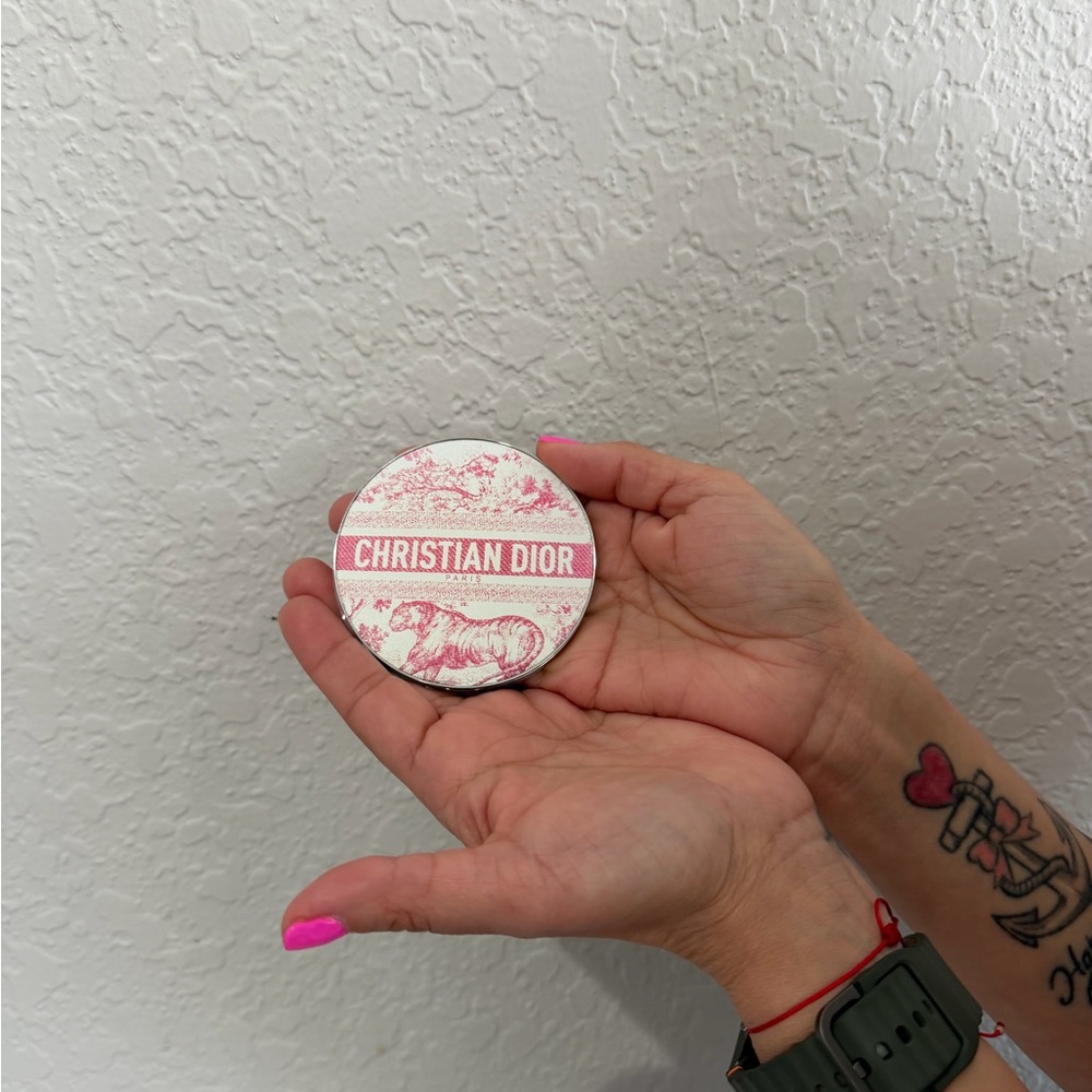 Dior Pink Toile Round Compact Mirror